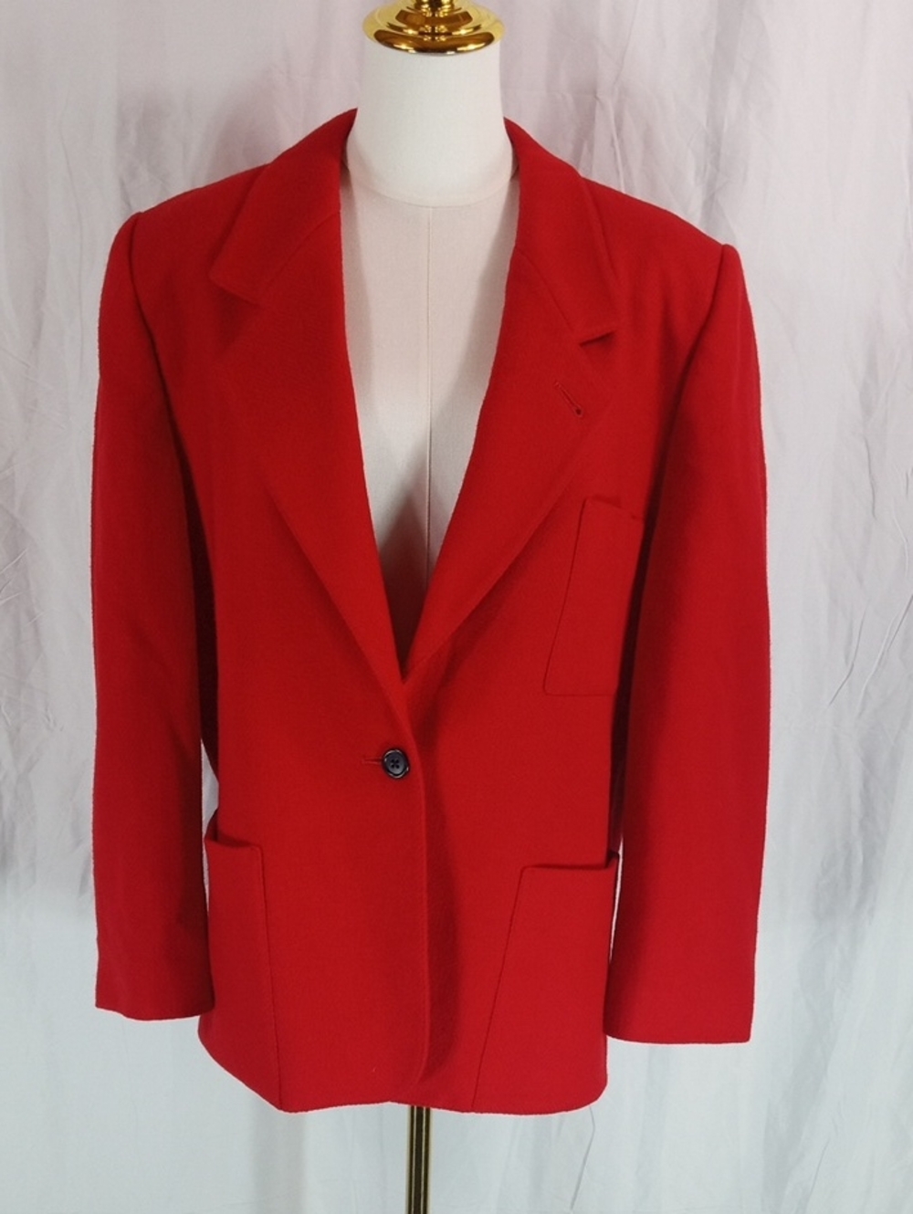 Evan Picone Bold Red Single-Button Blazer Size 12 USA Union Label